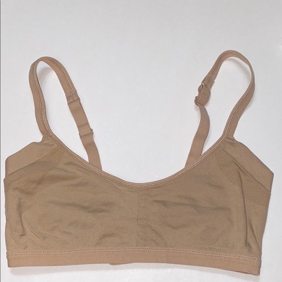 Small Felina Seamless Wirefree Cups Adj Straps 2 Hook Nude tone Bra, Pad Pockets - Picture 16 of 16
